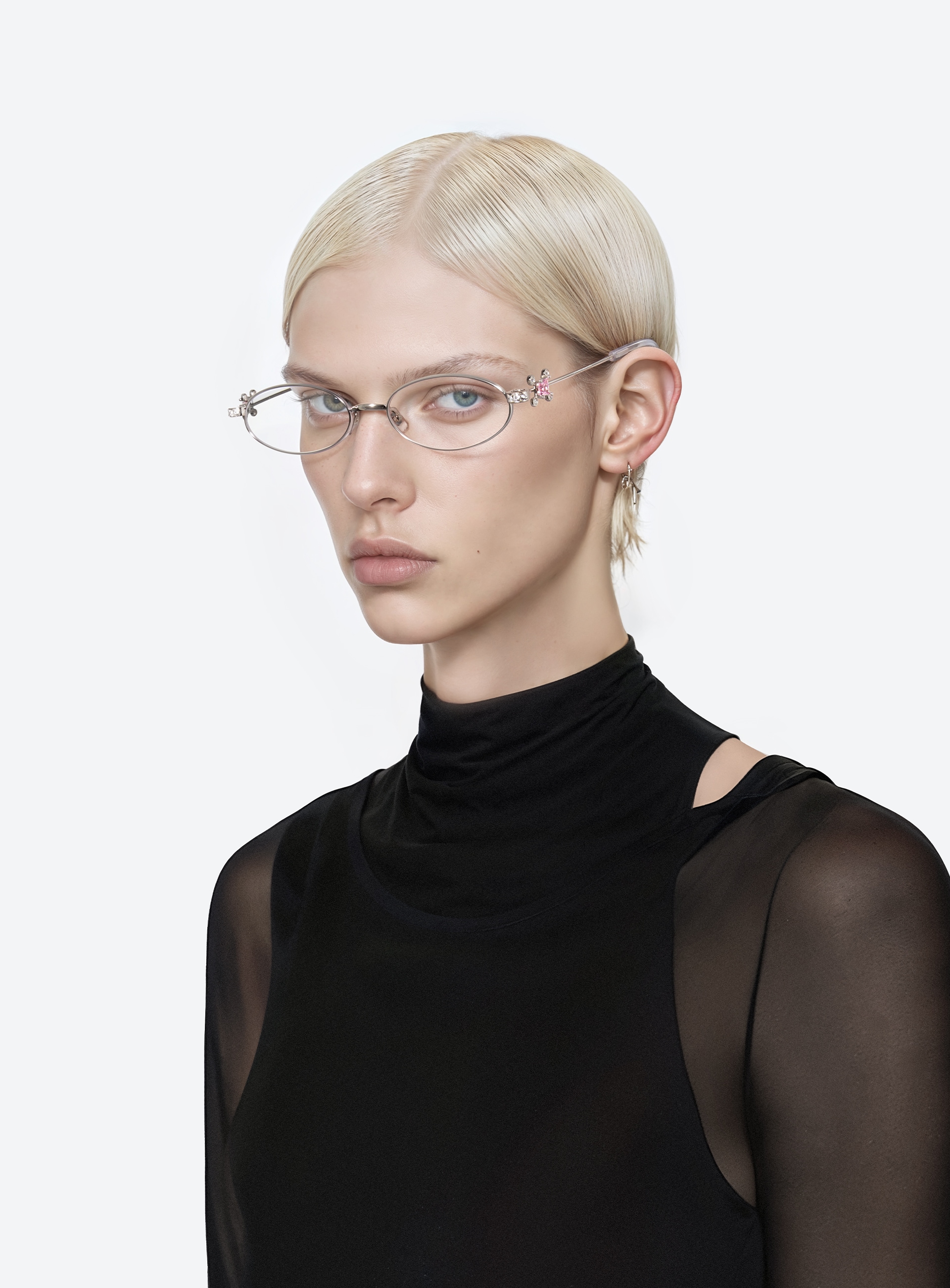 Gentle Monster Silver and Pink Ranny Ring Sunglasses Gentle